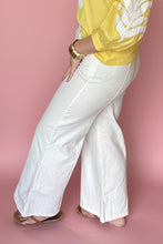 Load image into Gallery viewer, high-waist wide leg office trousers, white
