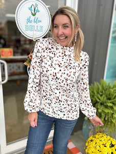 dotted neutrals blouse