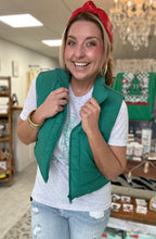 Load image into Gallery viewer, feel the chill puffer vest, green
