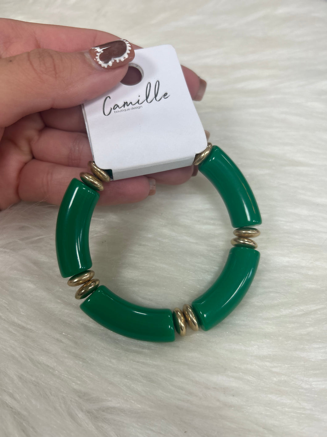 the Mila tube bracelet, green