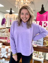 Load image into Gallery viewer, hooded hacci sweater, lavender
