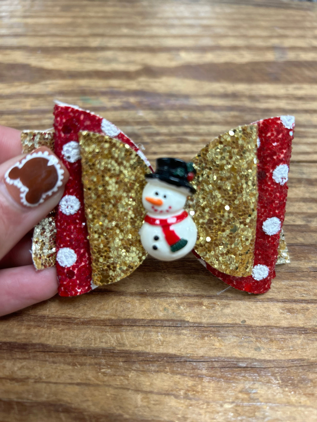 red snowman bow