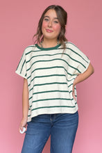 Load image into Gallery viewer, zenana striped oversized sweater, hunter green
