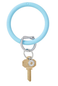 silicone big O keyring, sweet carolina blue