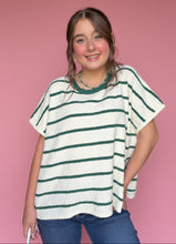 Load image into Gallery viewer, zenana striped oversized sweater, hunter green
