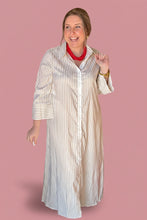 Load image into Gallery viewer, meadow stripe button-down maxi, taupe
