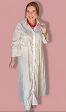 Load image into Gallery viewer, meadow stripe button-down maxi, taupe
