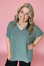 Load image into Gallery viewer, airflow v-neck dolman top, ash jade | reg + plus
