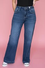 Load image into Gallery viewer, dark wash wide leg denim | zenana
