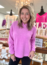Load image into Gallery viewer, hooded hacci sweater, bright mauve
