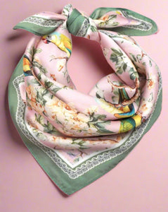 floral bird print scarf