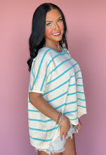 Load image into Gallery viewer, zenana striped oversized sweater, mint
