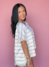 Load image into Gallery viewer, zenana striped oversized sweater, lavender
