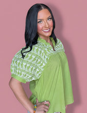 Load image into Gallery viewer, avocado bloom embroidered blouse
