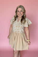 Load image into Gallery viewer, latte love embroidered dress
