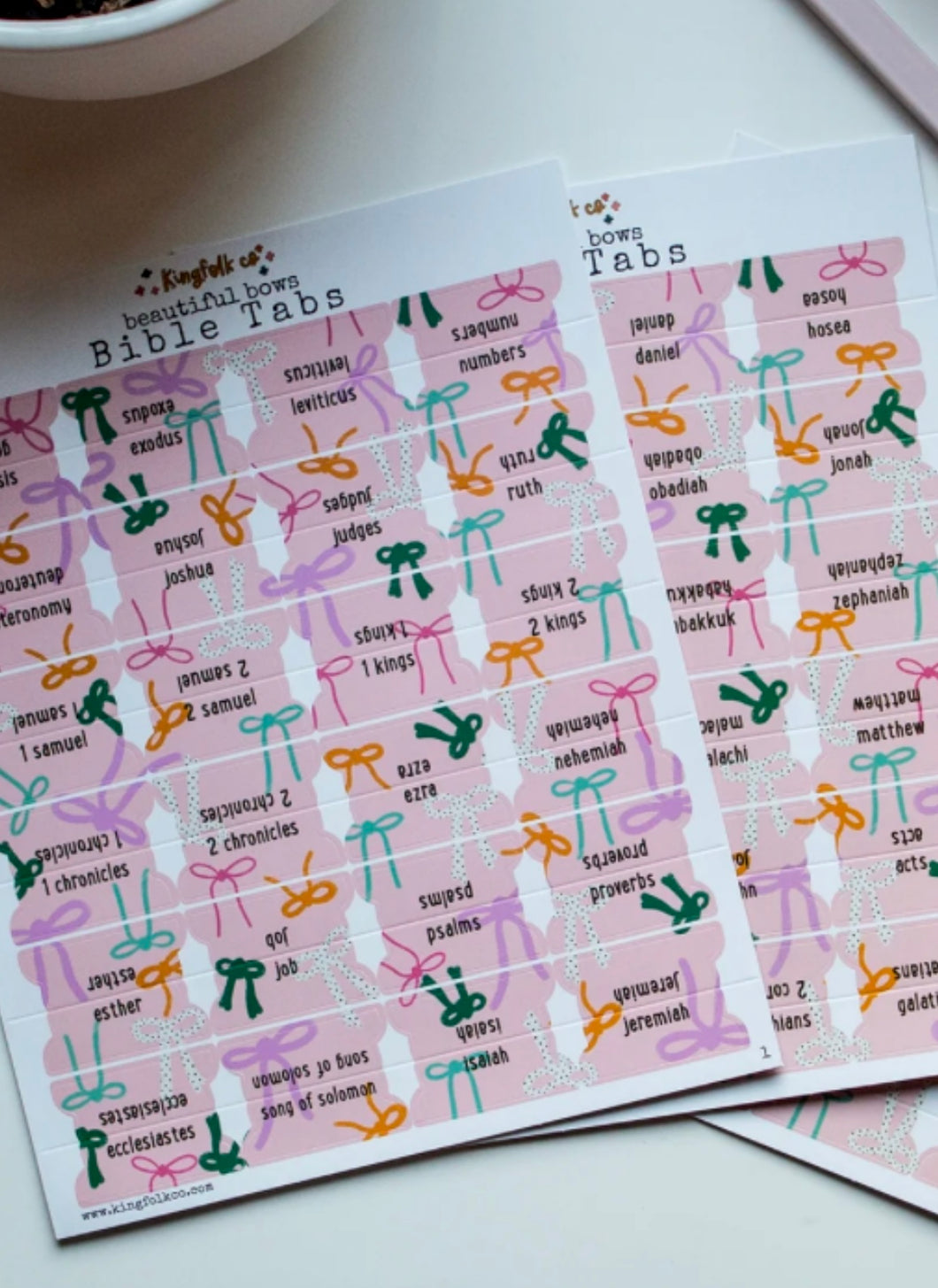 beautiful bows Bible tabs | kingfolk