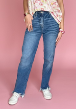 Load image into Gallery viewer, distressed hem denim, medium wash | zenana
