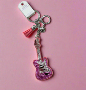 pink guitar keychain