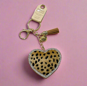 cheetah heart keychain
