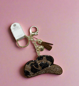 brown cowboy hat keychain