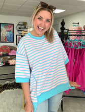 Load image into Gallery viewer, seaside stripe top, pink
