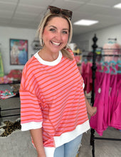 Load image into Gallery viewer, seaside stripe top, orange
