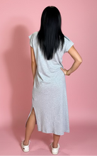Load image into Gallery viewer, zenana round neck midi dress, heather grey
