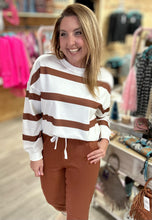 Load image into Gallery viewer, striped jogger set, brown
