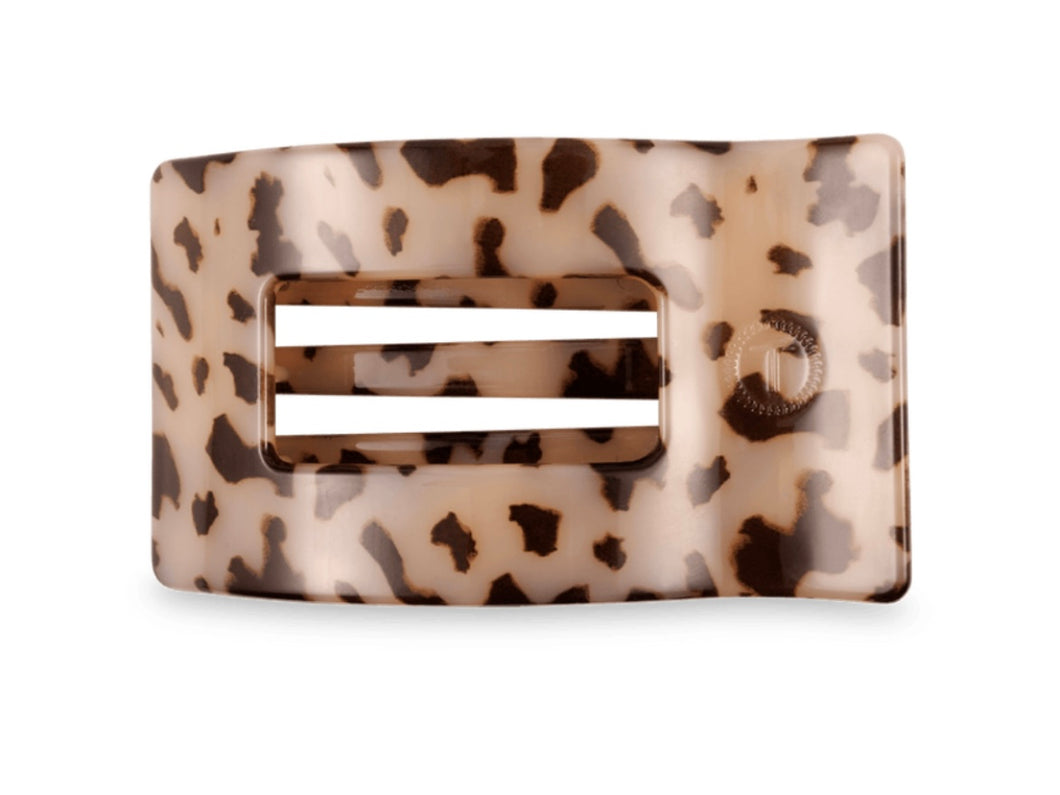 blonde tortoise medium flat rectangle hair clip | teleties