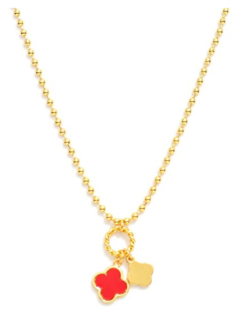 red clover charm necklace
