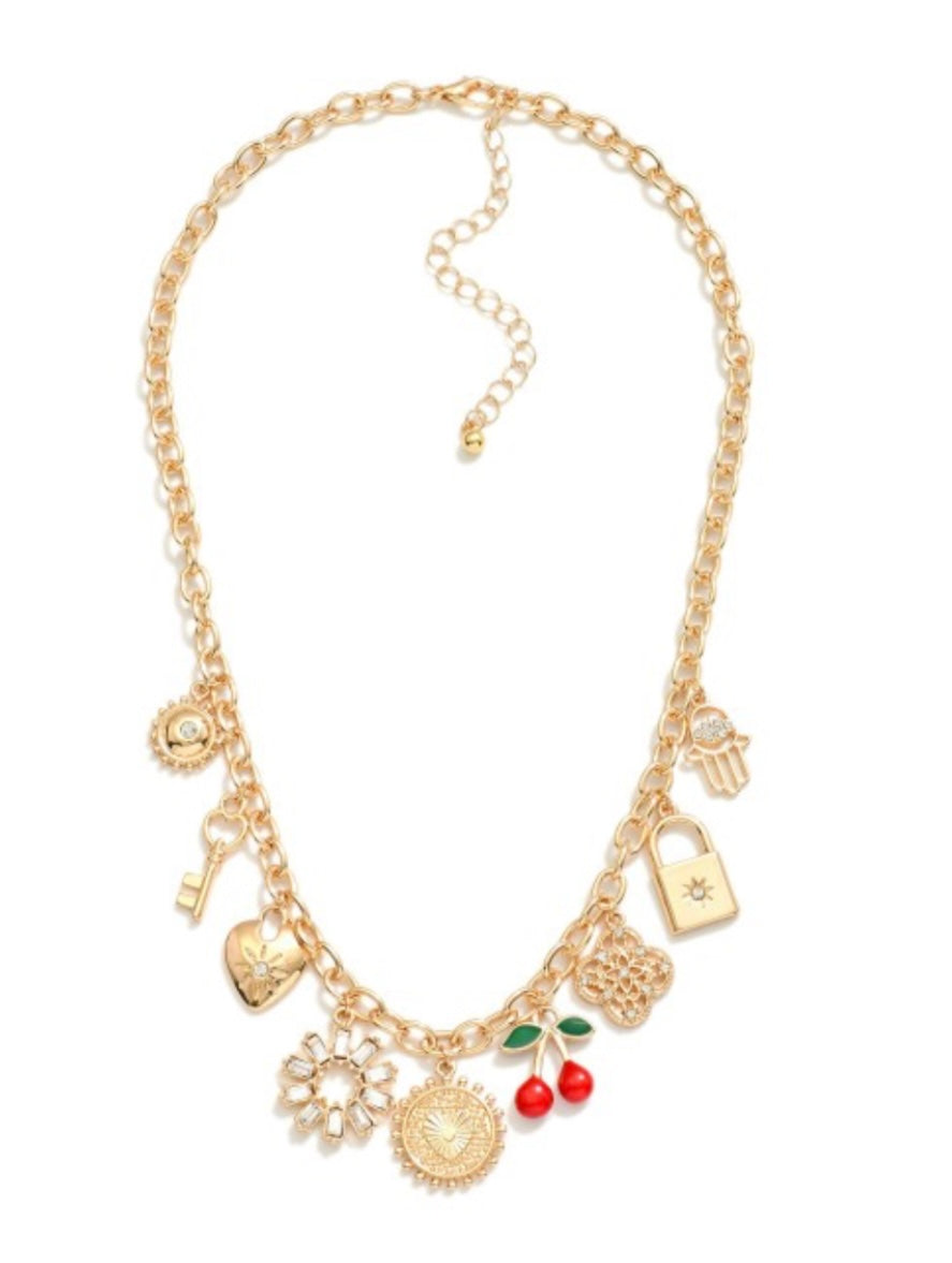 cherry charm necklace