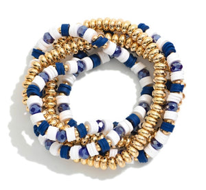 navy + gold bracelet set