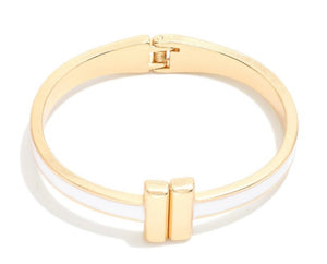 gold hinge bracelet, white