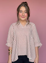 Load image into Gallery viewer, rust stripe oversized blouse
