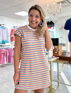 candy stripe t-shirt dress