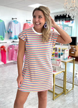 Load image into Gallery viewer, candy stripe t-shirt dress
