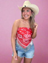 Load image into Gallery viewer, rhinestone bandana scarf, red
