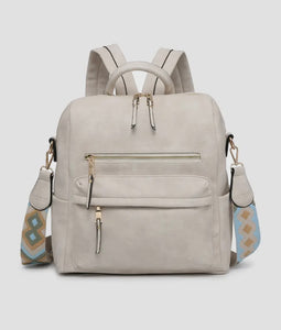 convertible backpack with guitar strap, off white