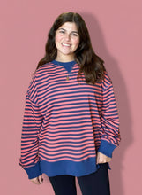Load image into Gallery viewer, seeing stripes, coral + navy

