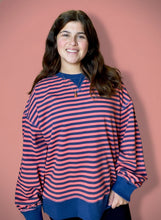 Load image into Gallery viewer, seeing stripes, coral + navy
