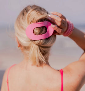 paradise pink flat round hair clip | teleties