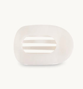 coconut white large flat round hair clip | teleties