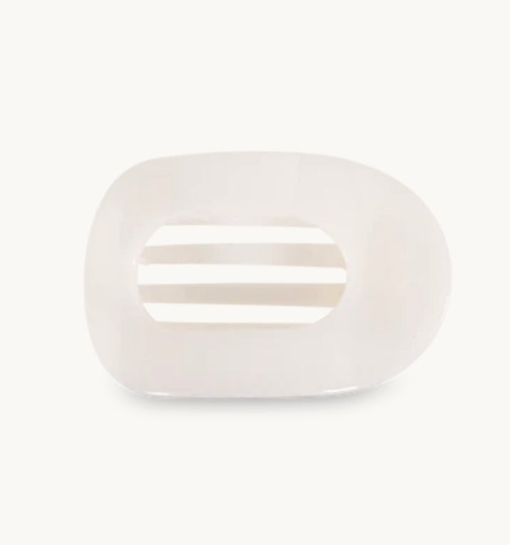 coconut white large flat round hair clip | teleties