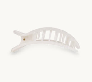 coconut white large flat round hair clip | teleties