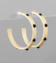 Load image into Gallery viewer, studded hoops, black
