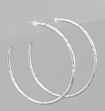 Load image into Gallery viewer, textured hoops, silver
