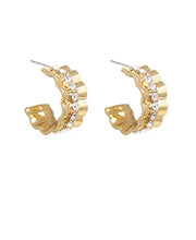 Load image into Gallery viewer, wavy goldtone hoops
