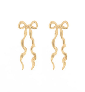 wavy bow earrings