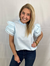 Load image into Gallery viewer, baby blue ruffle sleeve
