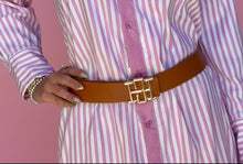 Load image into Gallery viewer, meadow stripe button-down maxi, soft pink
